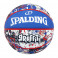 SPALDING BLUE RED GRAFFITI RUBBER BASKETBALL (SZ. 7)